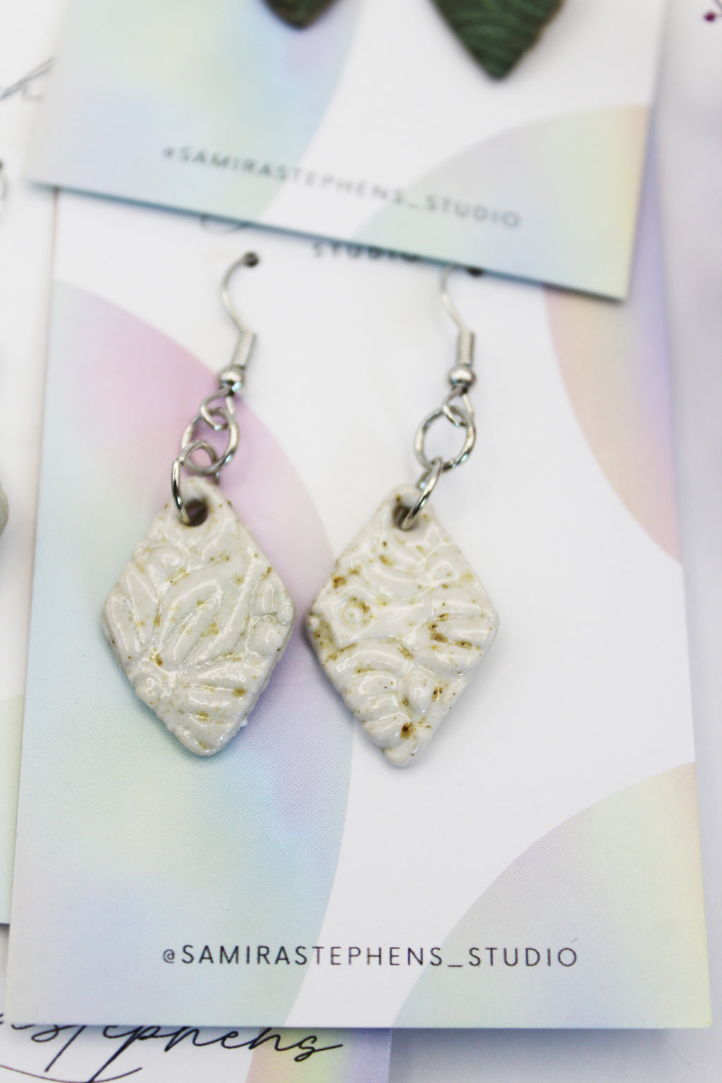 Abigail Diamond Ceramic Earrings