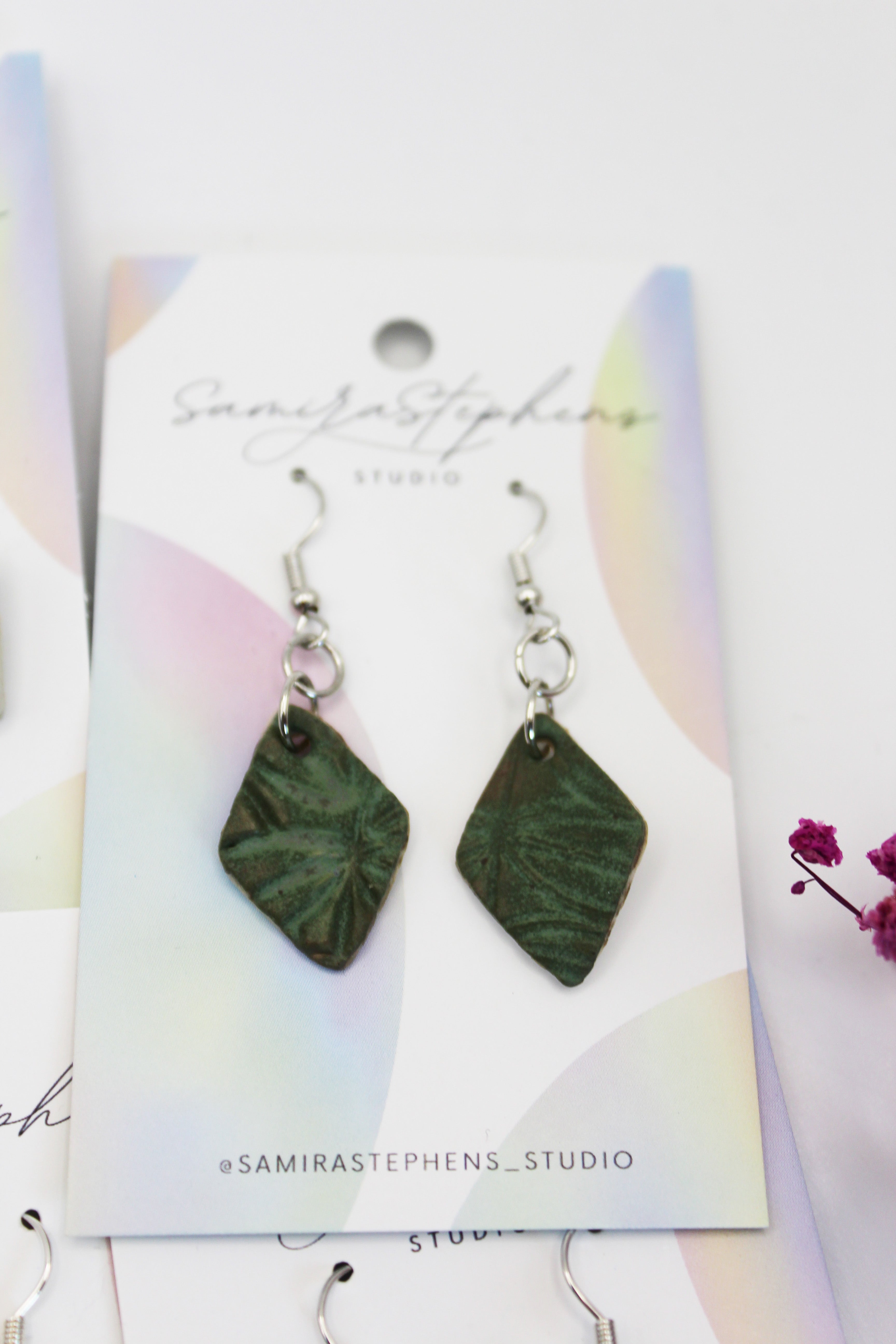 Abigail Diamond Ceramic Earrings
