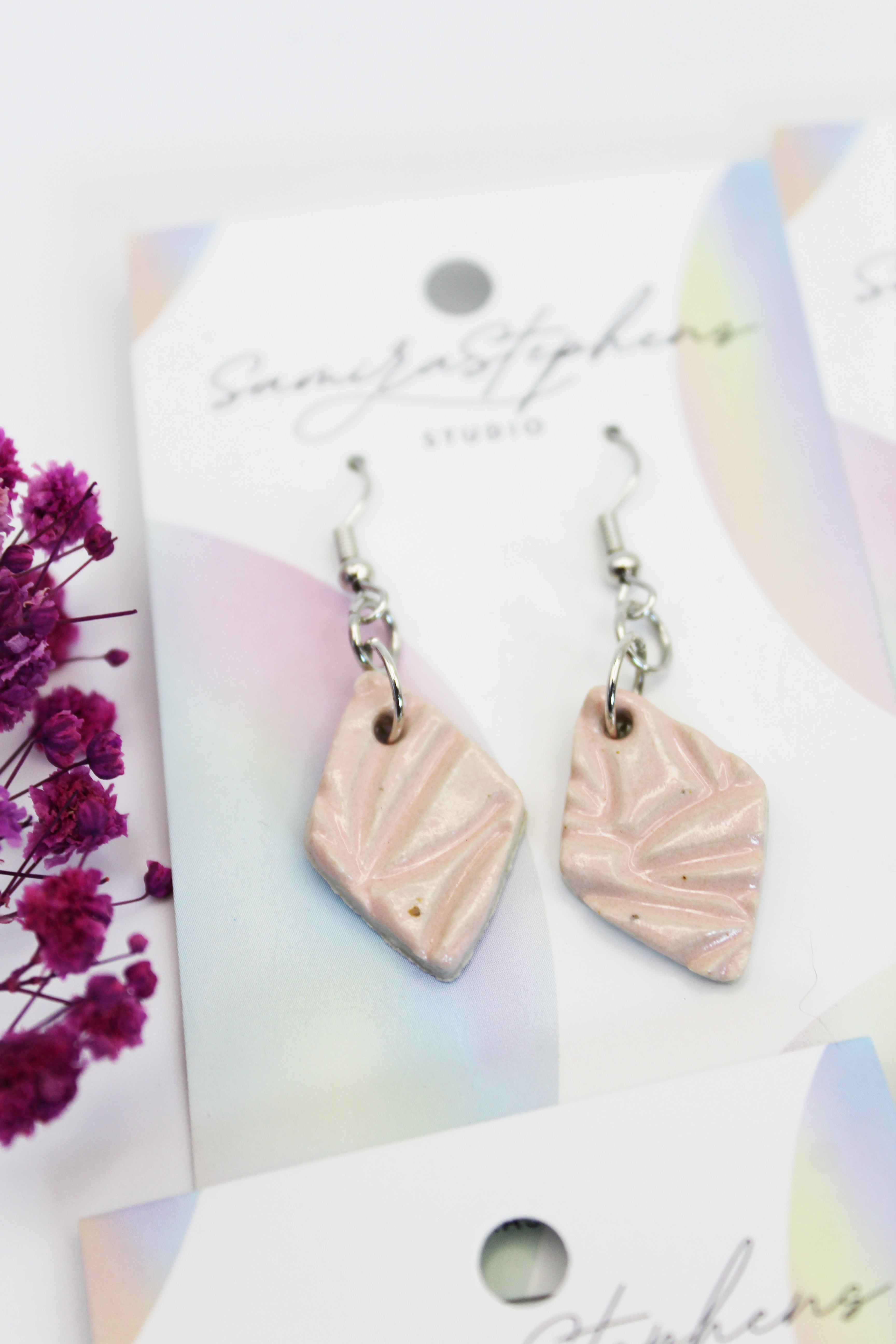 Abigail Diamond Ceramic Earrings
