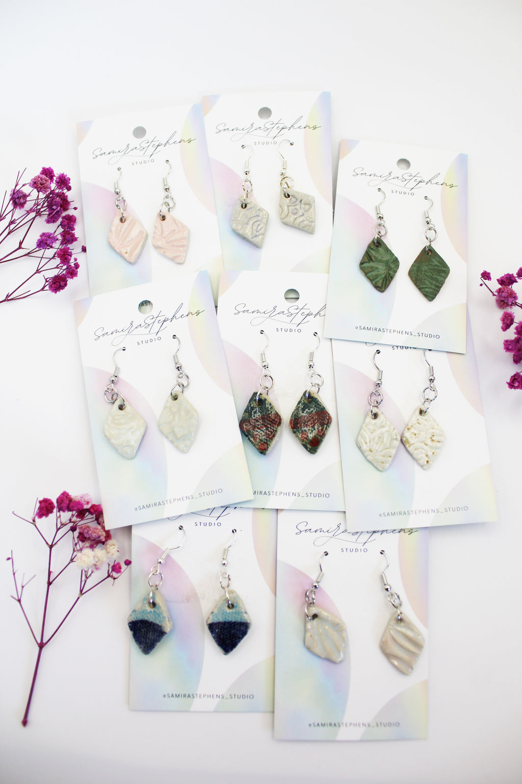 Abigail Diamond Ceramic Earrings