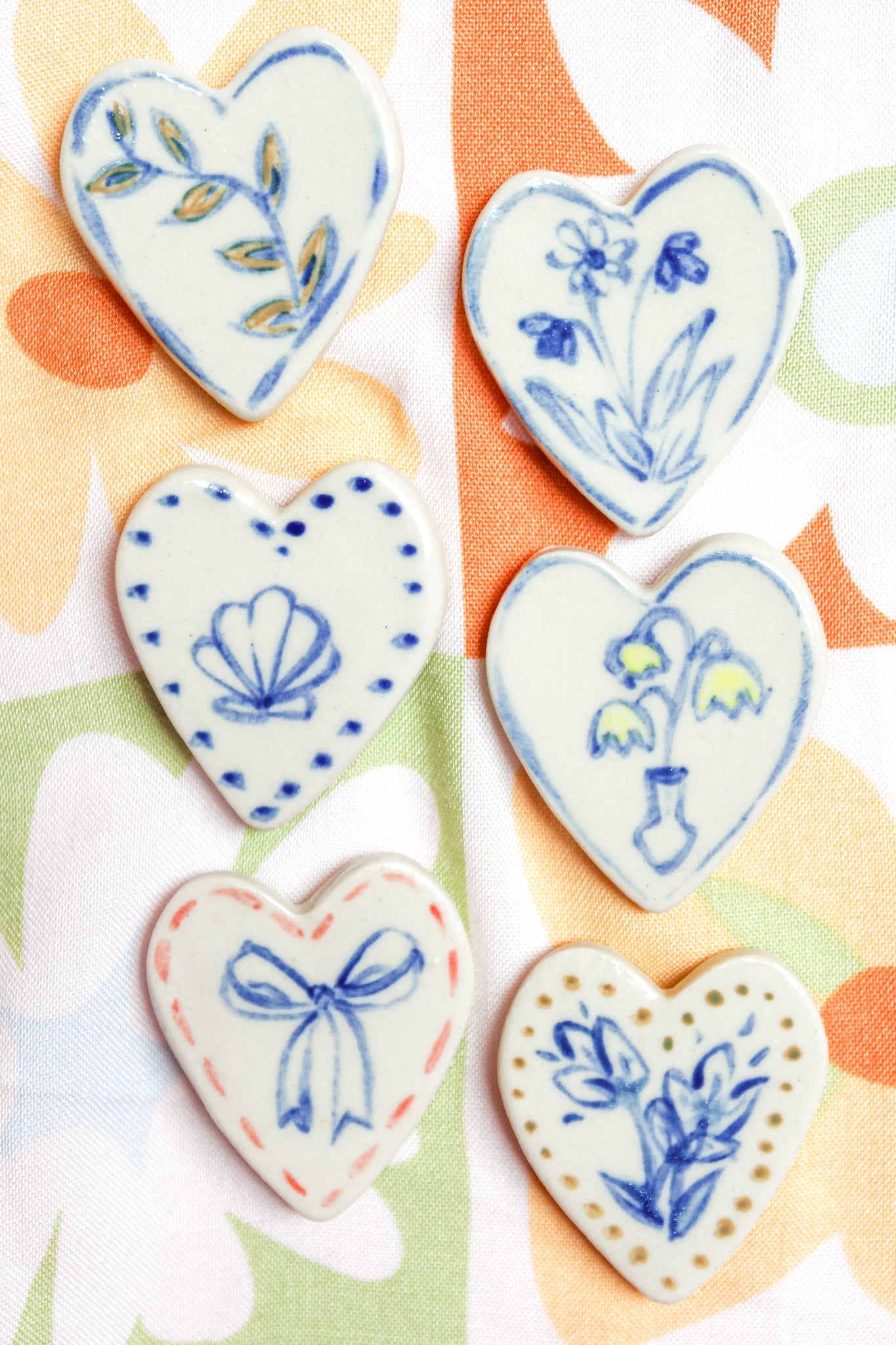 Amara Large Heart Ceramic Magnet in Bloom