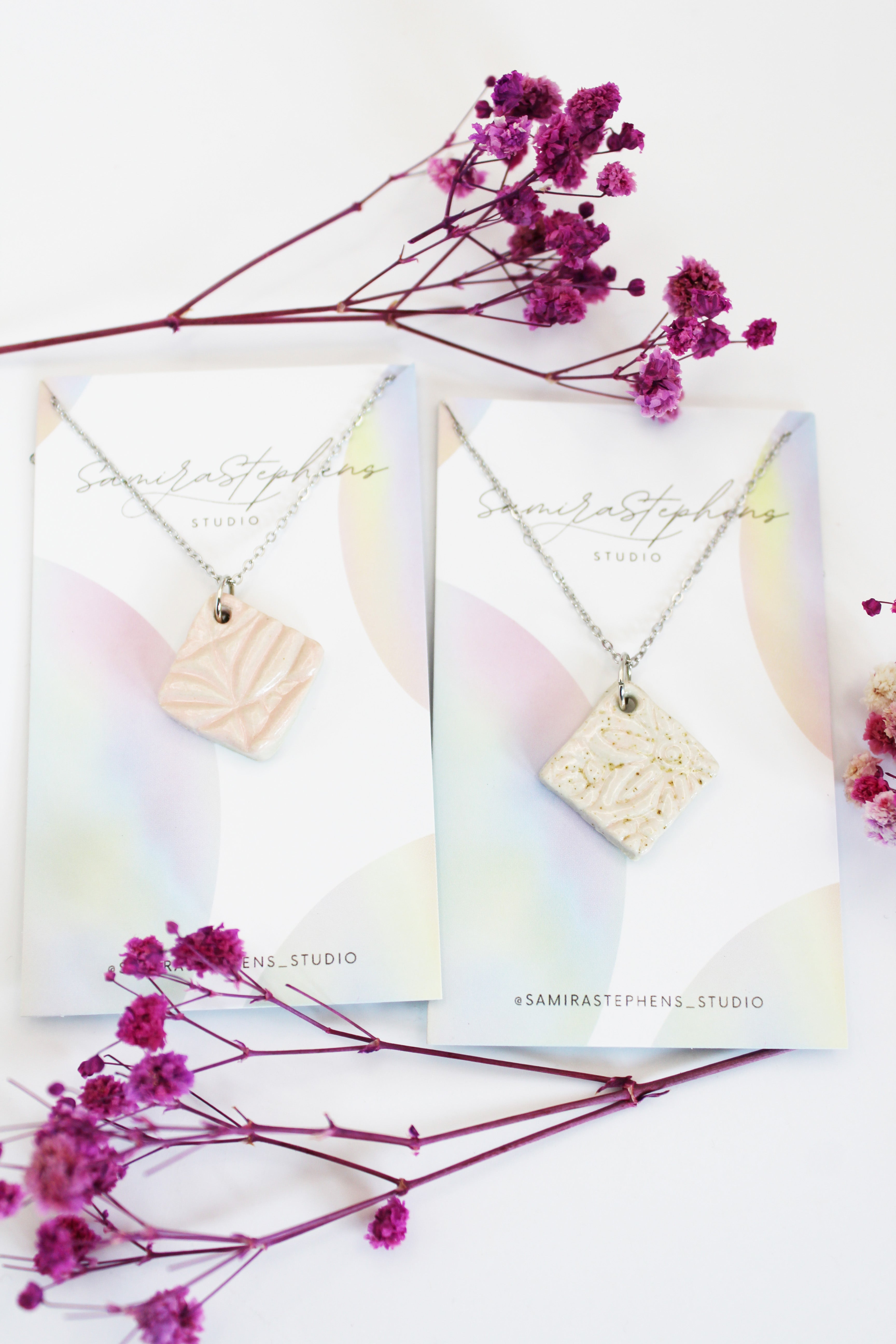 Cara Ceramic Square Necklace