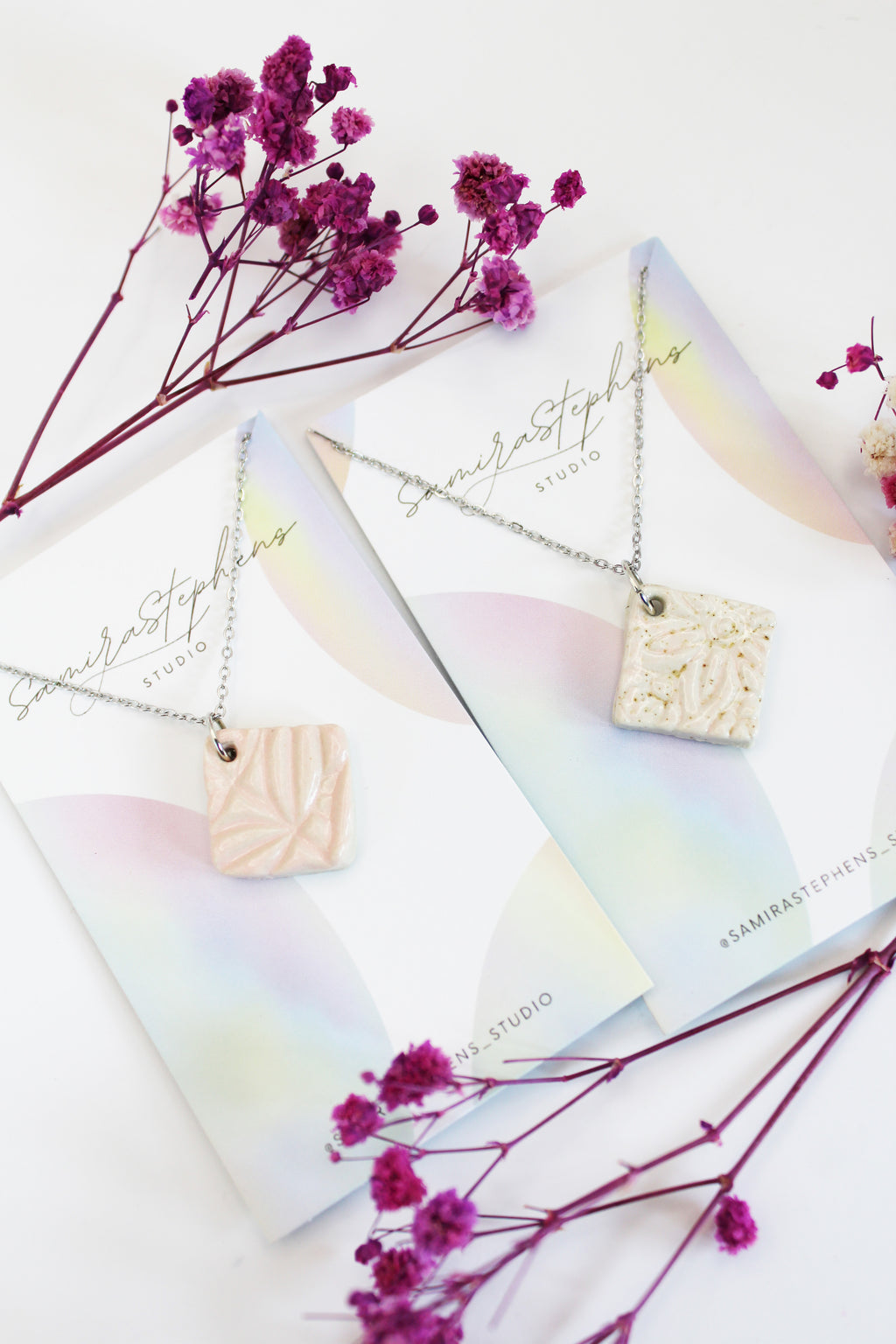 Cara Ceramic Square Necklace