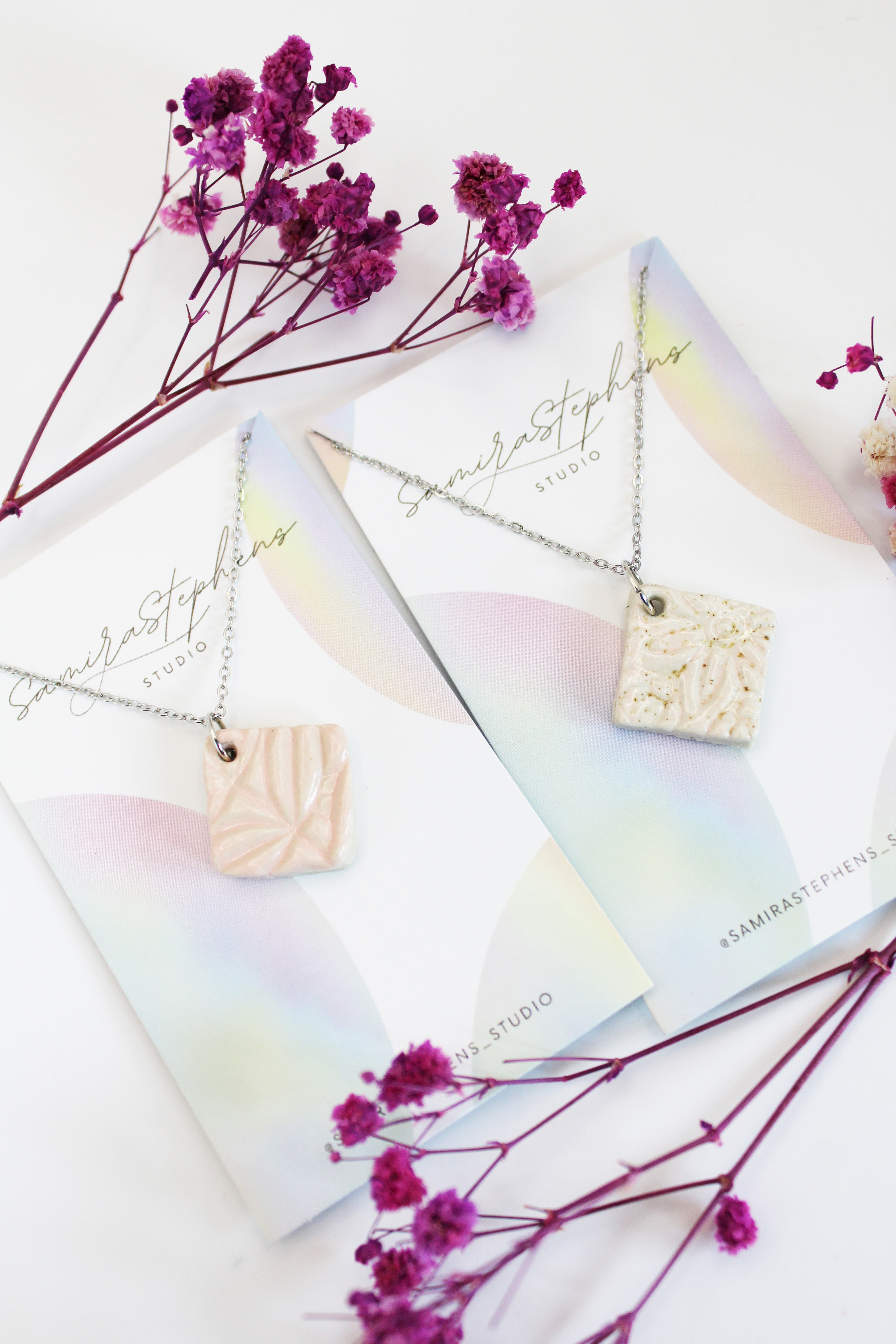 Cara Ceramic Square Necklace