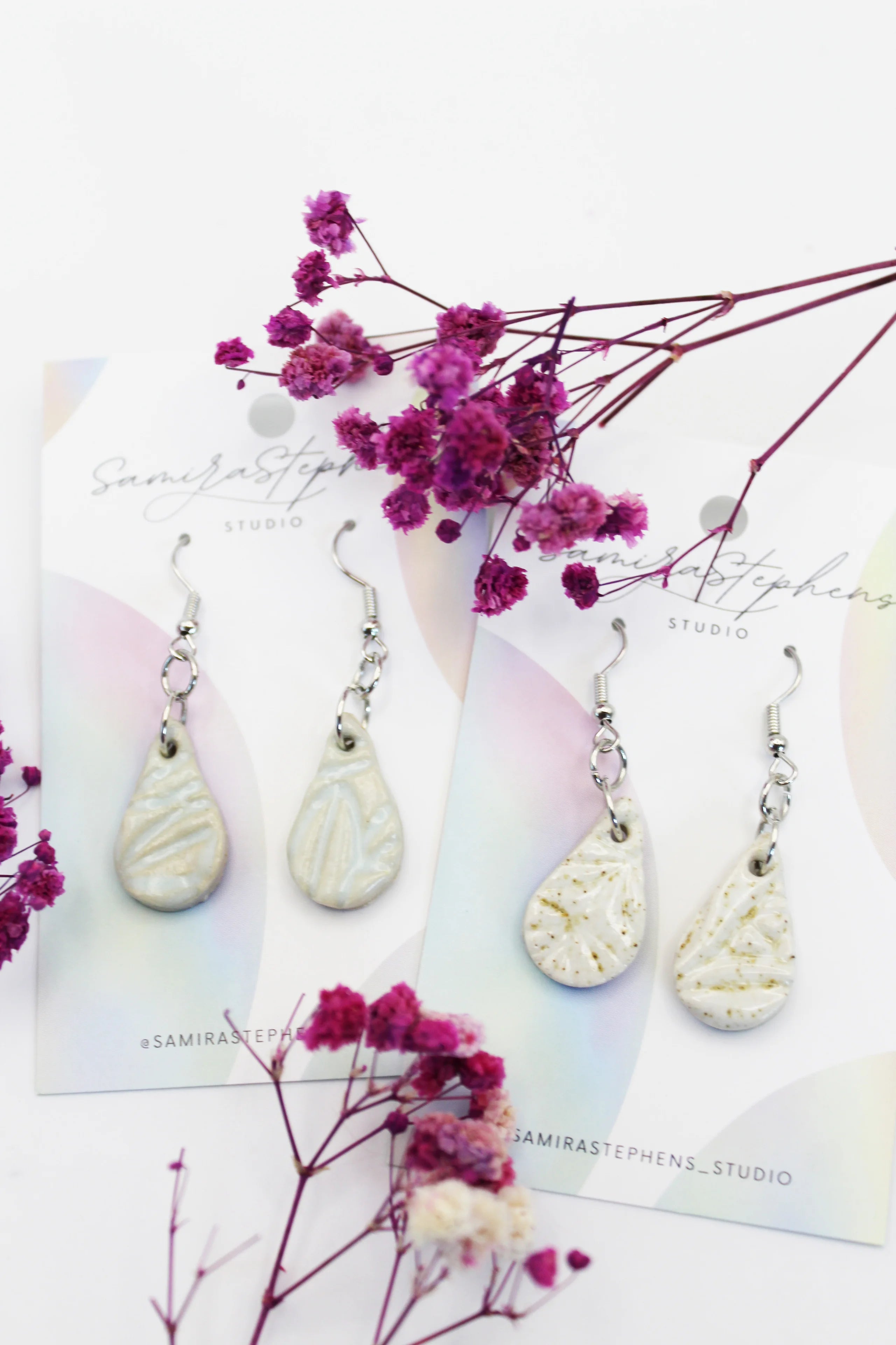 Claire Ceramic Teardrop Earrings