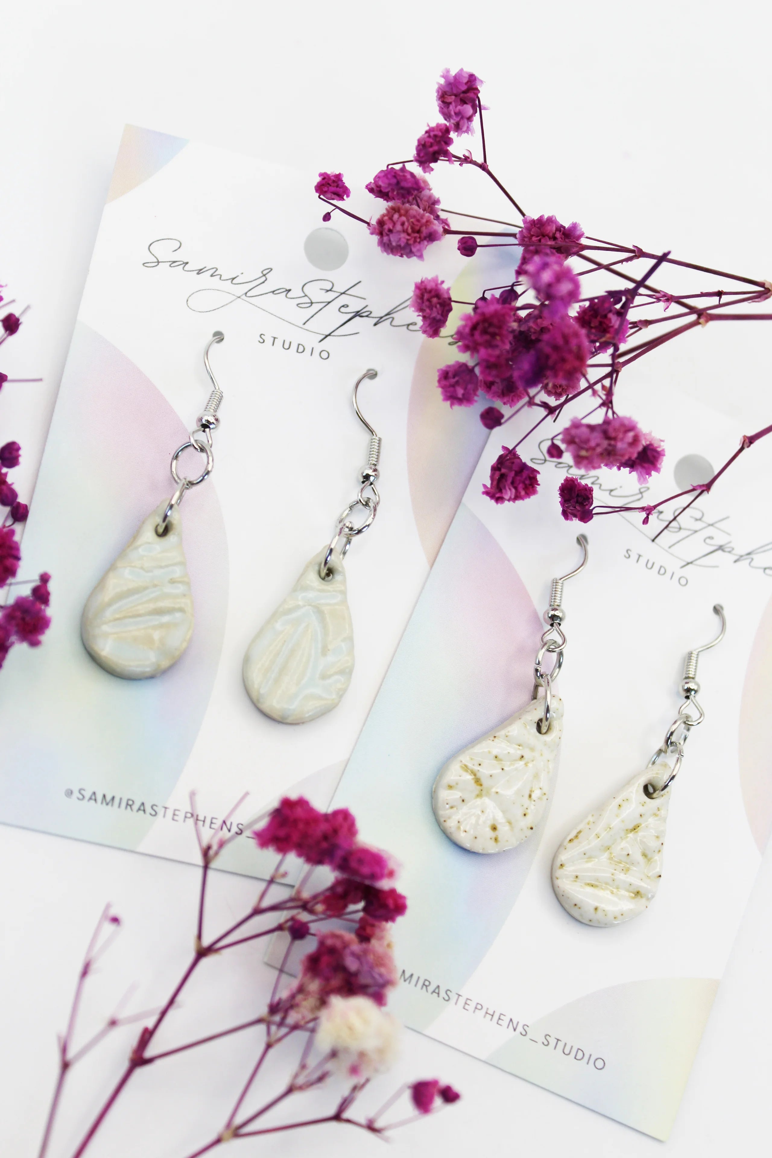 Claire Ceramic Teardrop Earrings