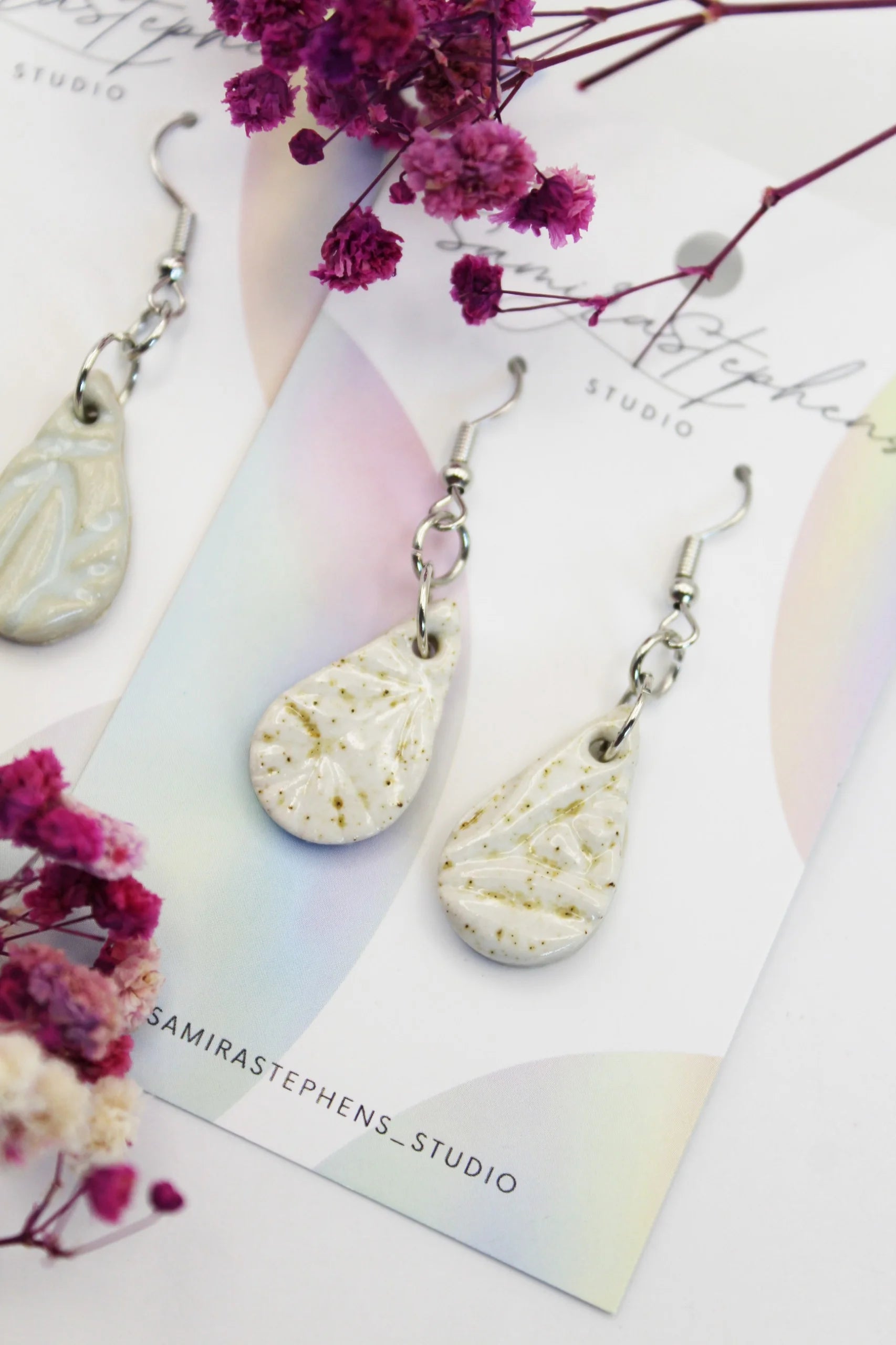 Claire Ceramic Teardrop Earrings