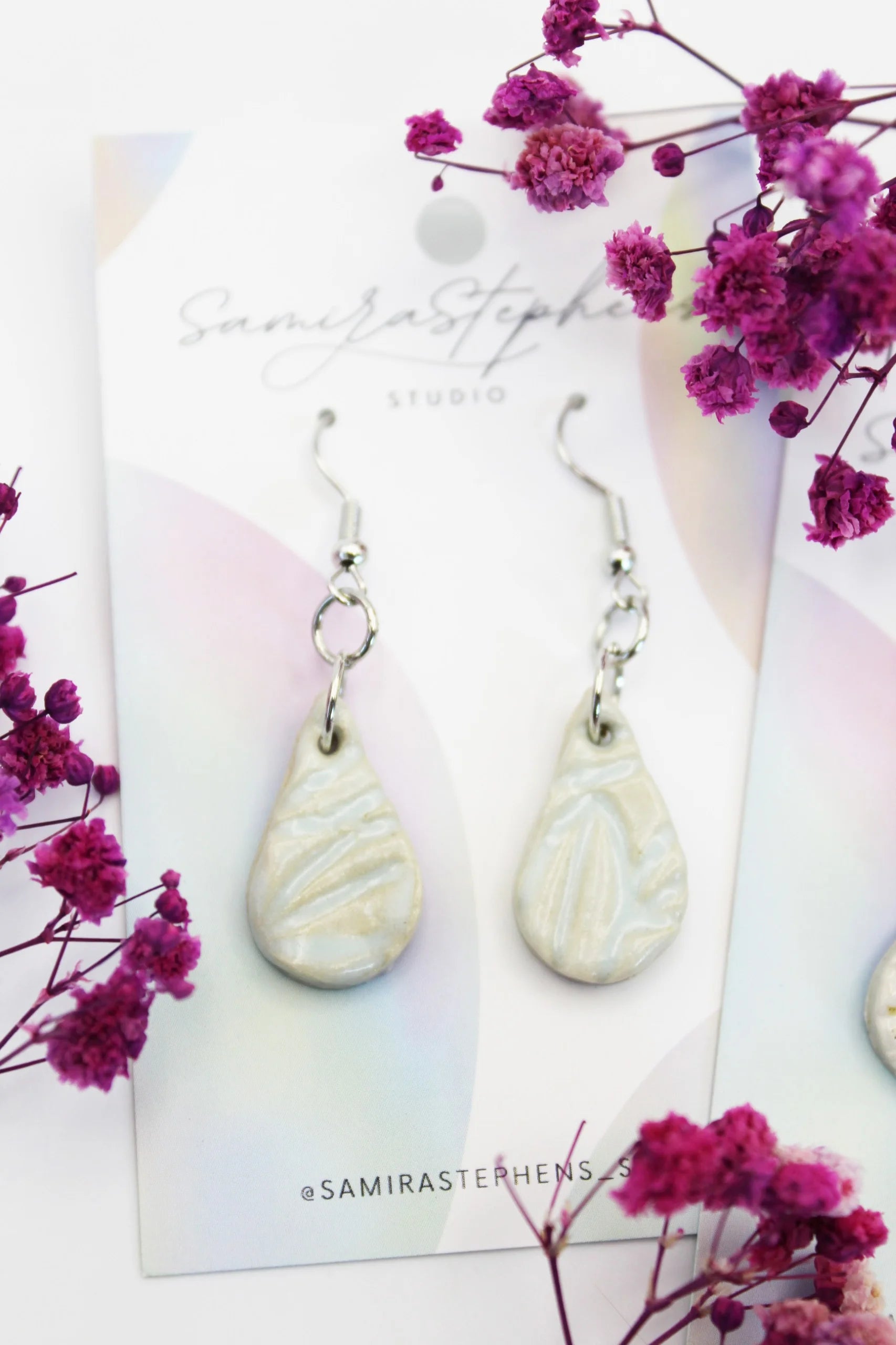 Claire Ceramic Teardrop Earrings