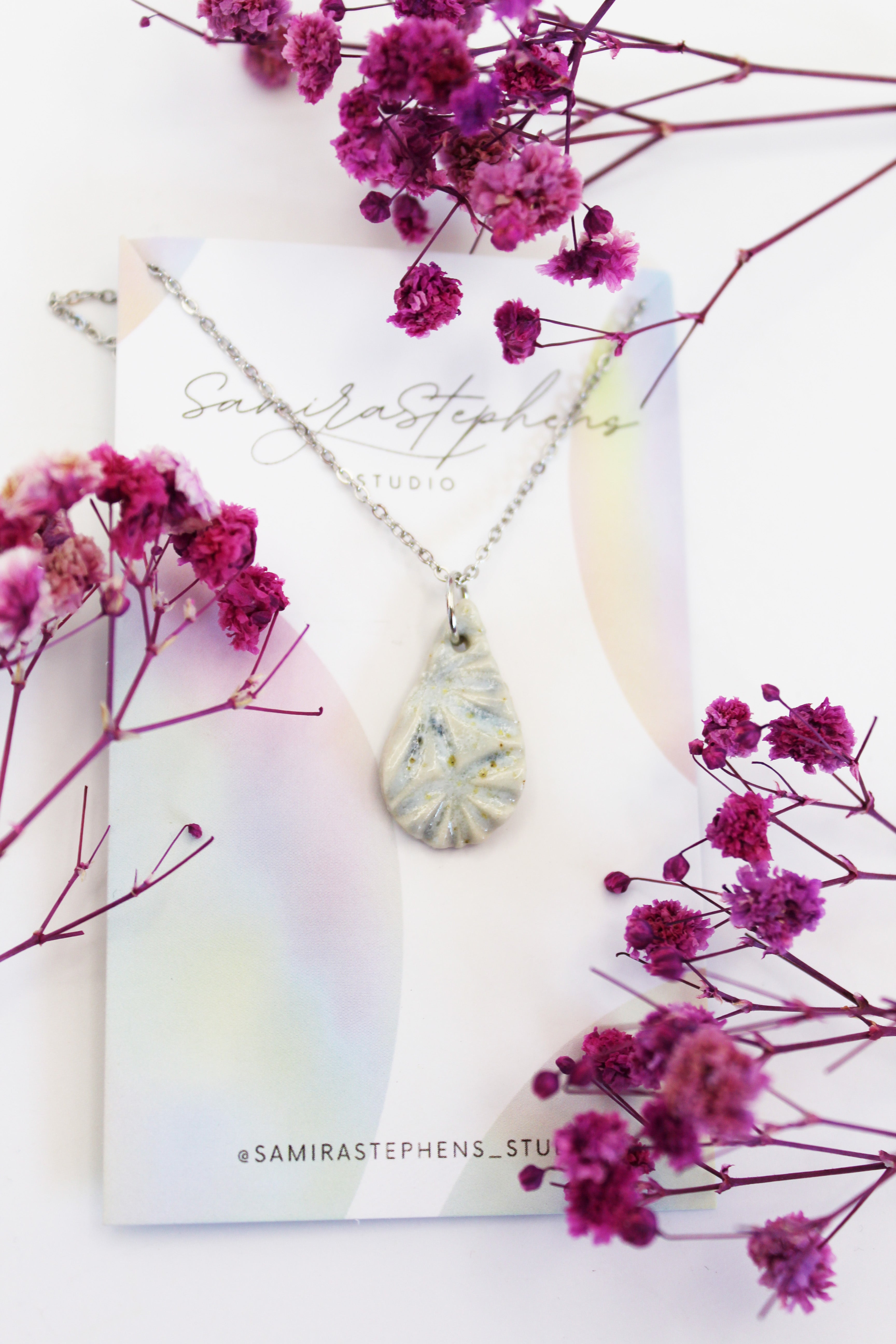 Emery Ceramic Teardrop Necklace