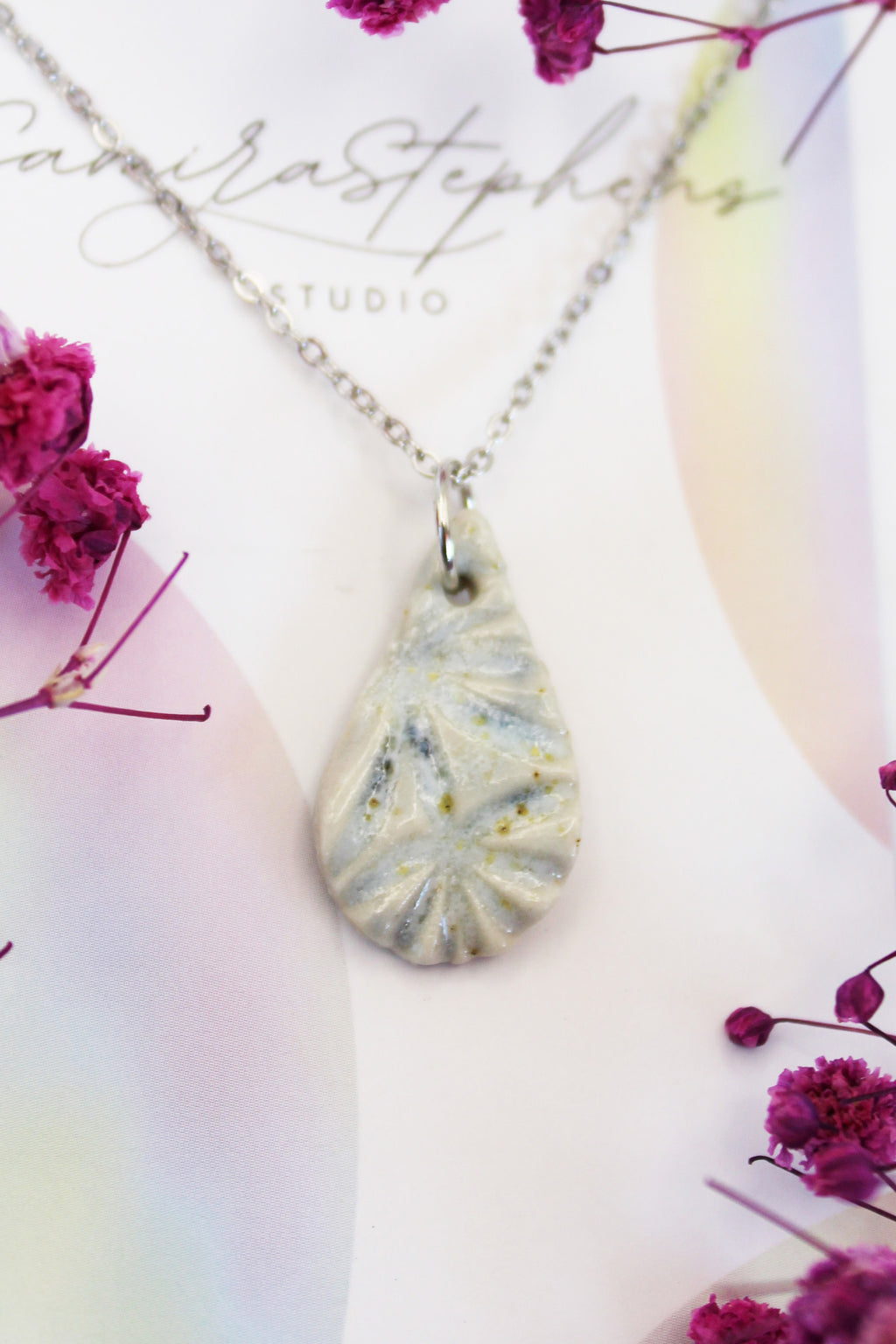 Emery Ceramic Teardrop Necklace