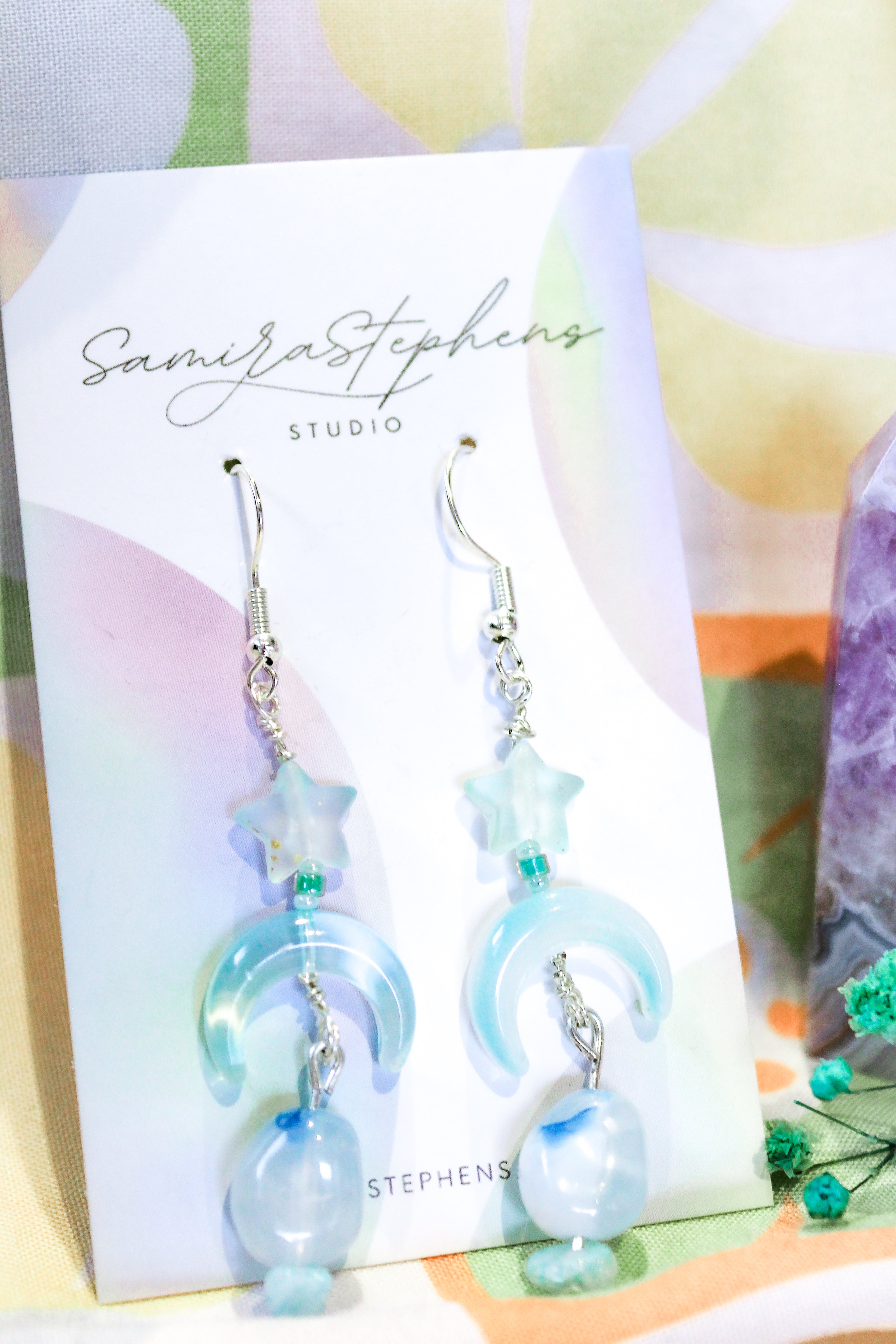 Estelle Blue Moon Earrings in Blue