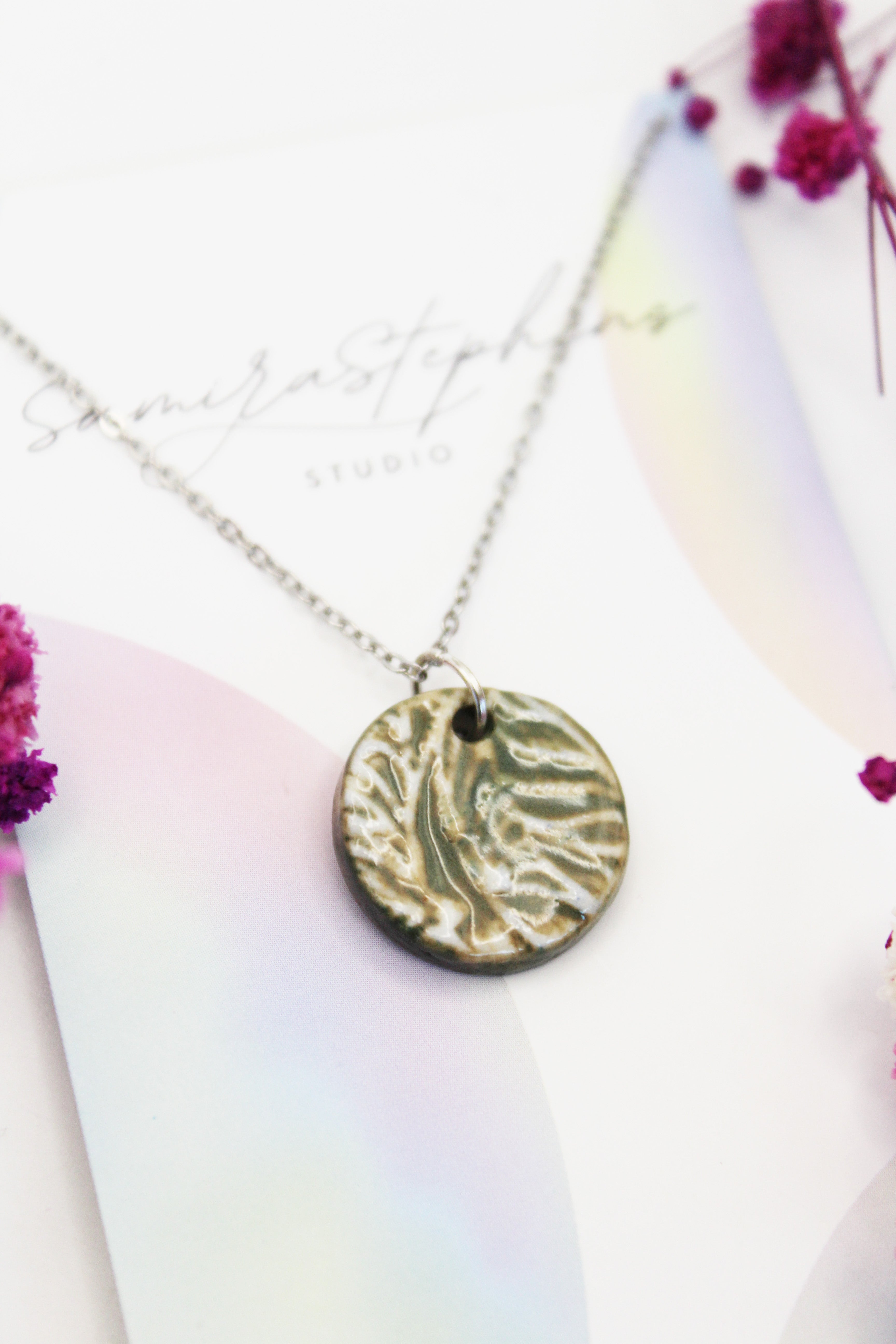 Maya Ceramic Round Necklace