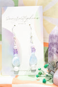 Ottavia Pastel Bead Drop Earrings in Blue