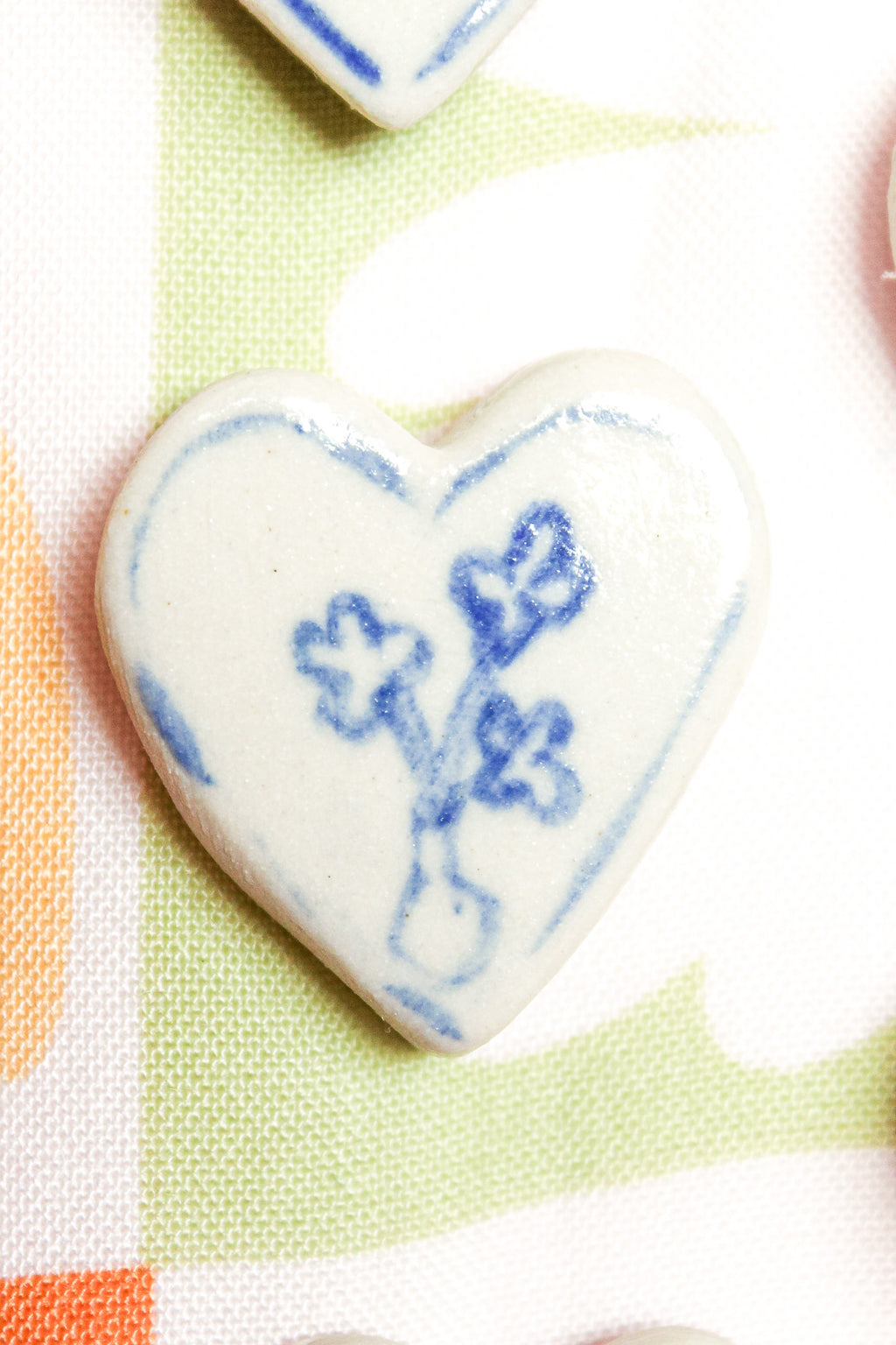 Lottie Small Heart Ceramic Magnet in Blue Vase