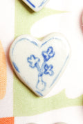 Lottie Small Heart Ceramic Magnet in Blue Vase