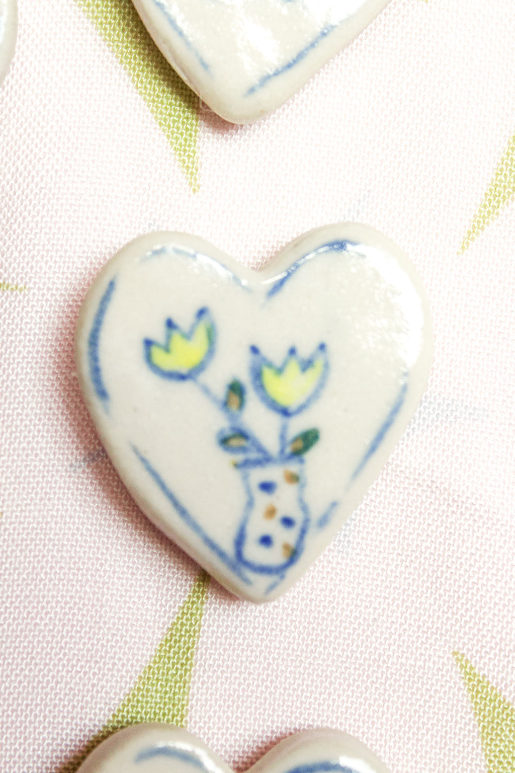 Lottie Small Heart Ceramic Magnet in Sunshine
