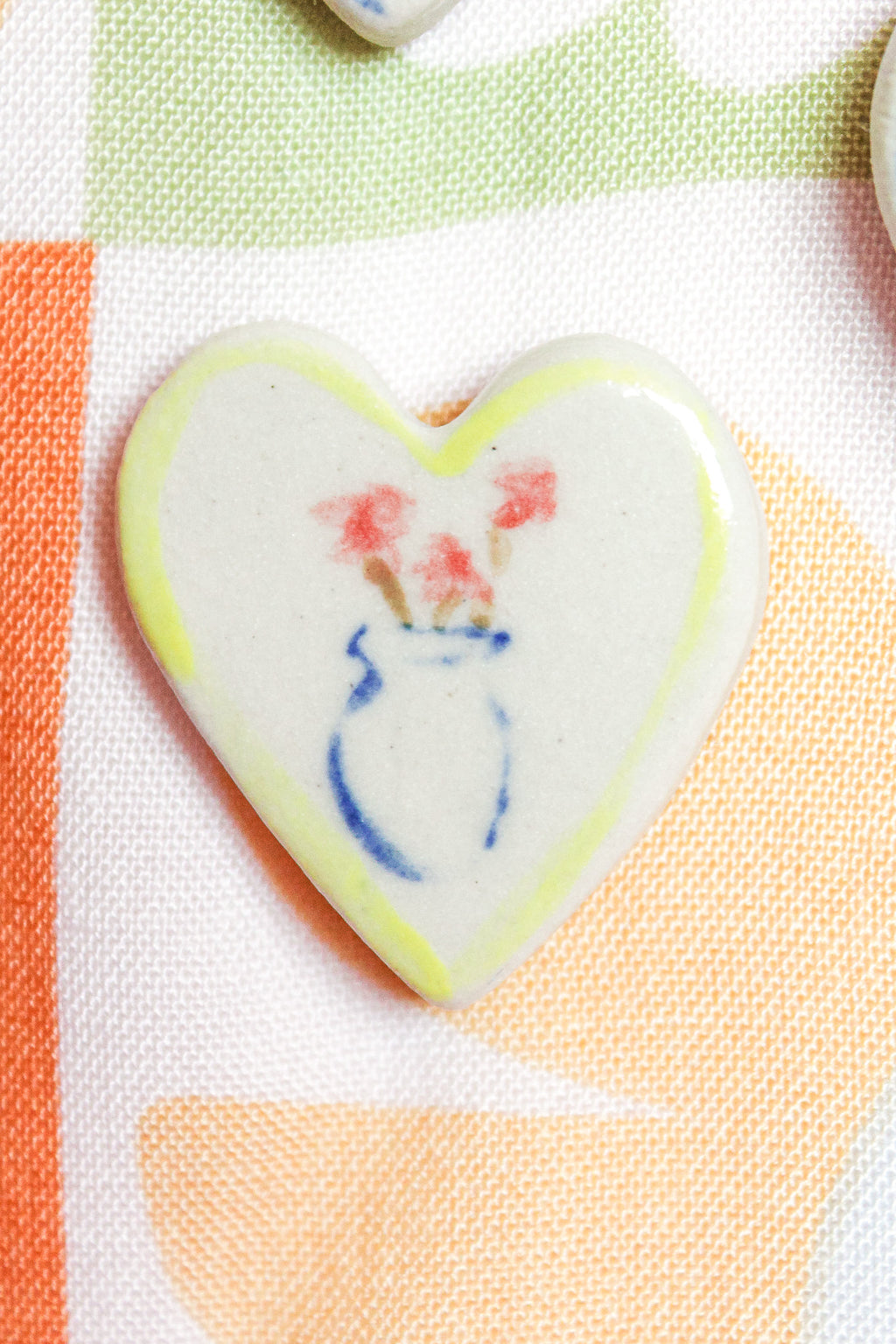 Lottie Small Heart Ceramic Magnet in Vase