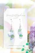Valeria Crystal Drop Earrings in Green