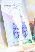 Alessandra Floral Drop Earrings in Blue