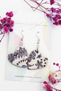 Zoey Ceramic Heart Earrings in Purple